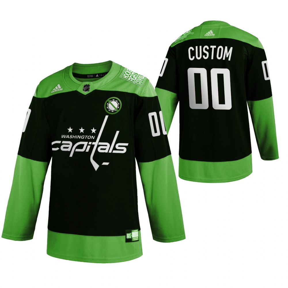 Washington Capitals Custom Men Adidas Green Hockey Fight nCoV Limited NHL Jersey